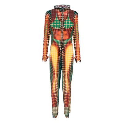 JEAN PAUL GAULTIER JUMPSUITS ORANGE/GREEN