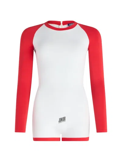 Jean Paul Gaultier Junior Gaultier Long-sleeve Playsuit In White