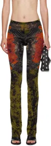 Jean Paul Gaultier Khaki & Orange 'the Médaillon' Lounge Pants
