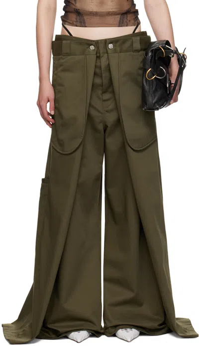 Jean Paul Gaultier Khaki Shayne Oliver Edition 'the Wrap' Trousers In 41 Khaki