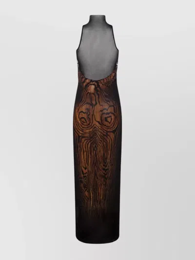 Jean Paul Gaultier Knee Length Dress High Neckline In Brown