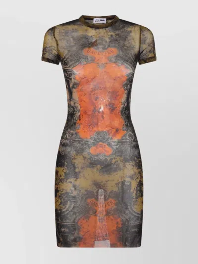 Jean Paul Gaultier Knee Length Dress Short Sleeves In Brown