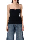 Jean Paul Gaultier Fitted Wool-blend Ribbed Knit Top In Black