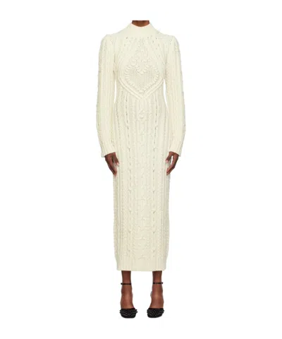 Jean Paul Gaultier Knitted Long-sleeved Dress In Neutral
