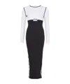 Jean Paul Gaultier Striking Black And White Color-block Midi Dress In Multi
