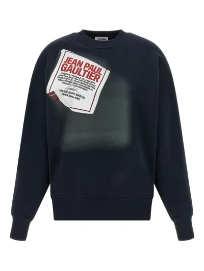 JEAN PAUL GAULTIER LABEL-PRINT COTTON SWEATSHIRT