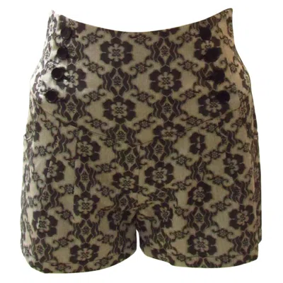 Pre-owned Jean Paul Gaultier Lace Pattern Sailor Short In Black