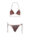 Jean Paul Gaultier Lace-up Bikini In Brown