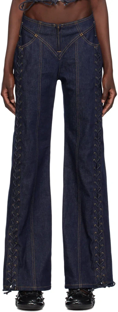 Jean Paul Gaultier Lace-up Low-waist Jeans