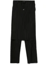 Jean Paul Gaultier Striped Casual Pants In Black