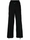 Jean Paul Gaultier Lace-up Wide-leg Trousers In Black