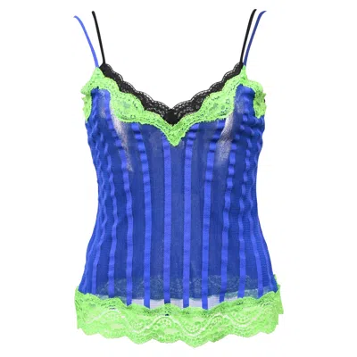 Jean Paul Gaultier Lace-trimmed Camisole Top In Multicolor Polyester