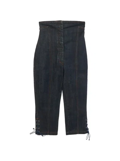 Pre-owned Jean Paul Gaultier Lace-up High-waisted Jeans In Blue