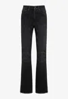 Jean Paul Gaultier Jeans With Padded Inlays And Lace-up In Black