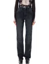 Jean Paul Gaultier Padded Denim Trousers Ankle Zips In Vintage Black