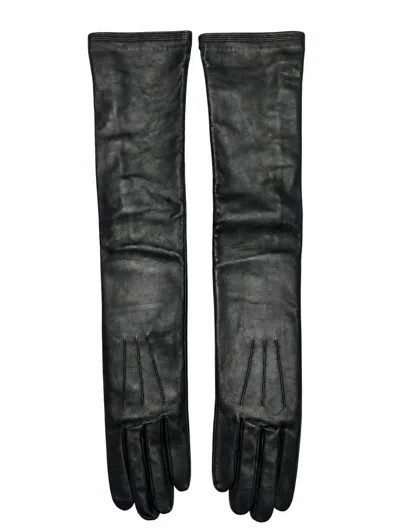Jean Paul Gaultier Lambskin With Pintuck Detailing Gloves In Black