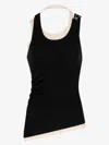 Jean Paul Gaultier Cotton Ribbed Twisted Double Layer Tank Top Clothing In Black