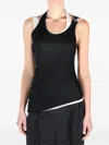 Jean Paul Gaultier Cotton Ribbed Twisted Double Layer Tank Top Clothing