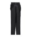 Jean Paul Gaultier Wool Trousers With Belt Loops And Draped Detail In Black