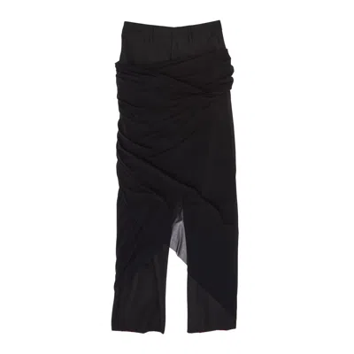 Jean Paul Gaultier Sarong Overlay Tailored Pants In Black