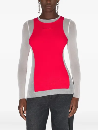 Jean Paul Gaultier T-shirt Im Layering-look In Red