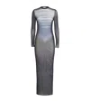 Jean Paul Gaultier Le Male Printed Mesh Long-sleeve Maxi Dress