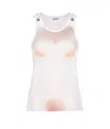 Jean Paul Gaultier Sheer Mesh Top Featuring Graphic Print