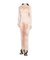 Jean Paul Gaultier Le Classique Printed Stretch-jersey Turtleneck Maxi Dress In Nude