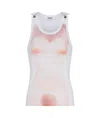 Jean Paul Gaultier Sheer Mesh Top Featuring Graphic Print In White