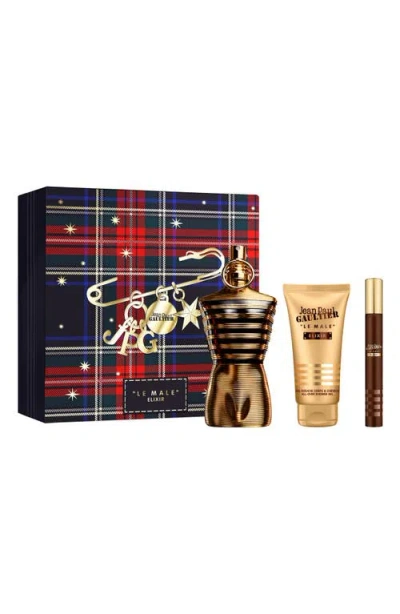 Jean Paul Gaultier Le Male Elixir Parfum Gift Set $237 Value In Transparent