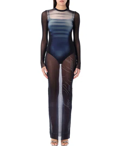 Jean Paul Gaultier Le Male Long Dress In Printed