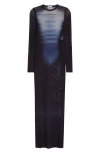 Jean Paul Gaultier Mesh Dress ''le Mâle'' In Navy/light Blue/white