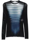 Jean Paul Gaultier Le Mâle Printed Mesh Top In Blau