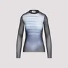 Jean Paul Gaultier Ong Sleeve Top In Navy/lightblue/white