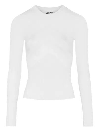 Jean Paul Gaultier Le Top Blanc À Chevrons In White