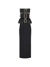 Jean Paul Gaultier Leather-trimmed Buckle-detail Bustier Gown In Black