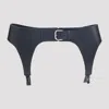 Jean Paul Gaultier Adjustable Leather Garter Belt With Metal Hardware In Black