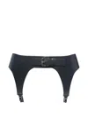 Jean Paul Gaultier Leather Garter Belt In Gray