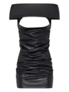 Jean Paul Gaultier Leather Mini Dress In Black