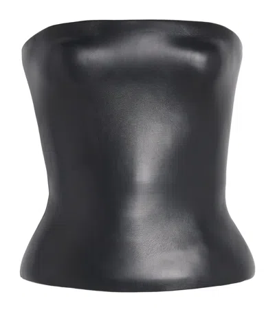 Jean Paul Gaultier Leather Moulded Corset In Black
