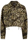 Jean Paul Gaultier Leopard-print Lace-up Denim Jacket In Leopard