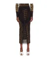 Jean Paul Gaultier Leopard Print Skirt In Black