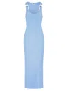 Jean Paul Gaultier Cotton Buckle-detail Maxi Dress In Light Blue