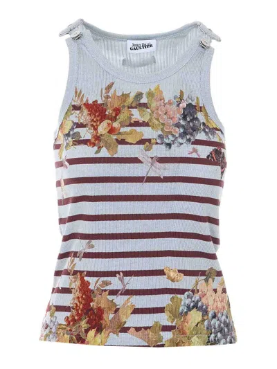 Jean Paul Gaultier Light Blue Tank Top In Gray