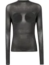 Jean Paul Gaultier Light Jersey Backless Top With Covered Cup Detail In Black