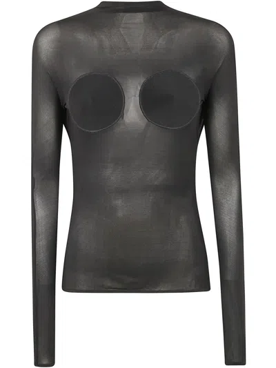 Jean Paul Gaultier Light Jersey Backless Top With Covered Cup Detail Clothing In Black