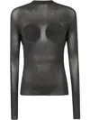 Jean Paul Gaultier Light Jersey Backless Top With Covered Cup Detail In Black