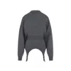 Jean Paul Gaultier Cropped Grey Merino Wool Sweater In Gray