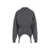 Jean Paul Gaultier High Neck Bat Sleeves Lingerie Garter Pullover Sweater In Gray