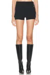 Jean Paul Gaultier Cotton Ribbed Mini Short With Lingerie Garter Clothing In Black